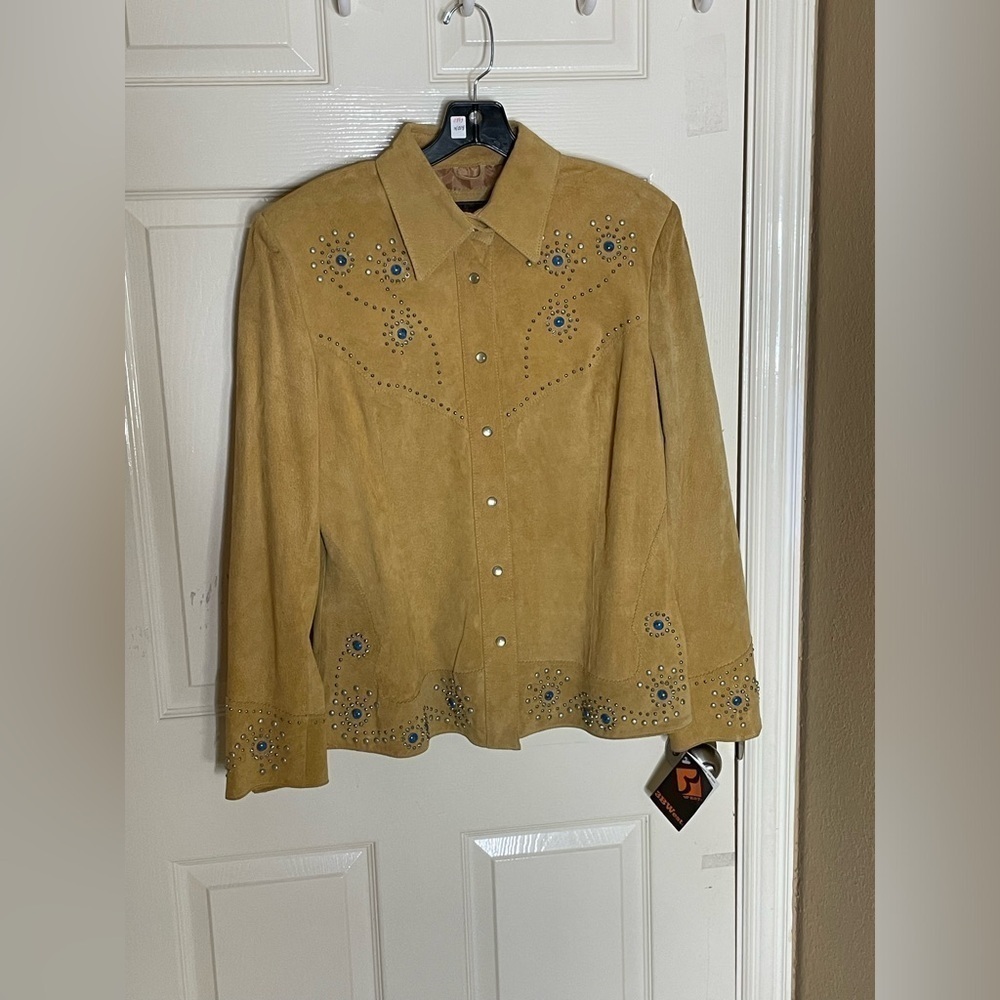3BWest Women's Suede Leather Jacket Size XL - Picture 16 of 16